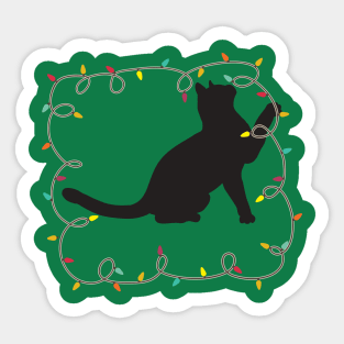 Christmas Lights Kitty Sticker